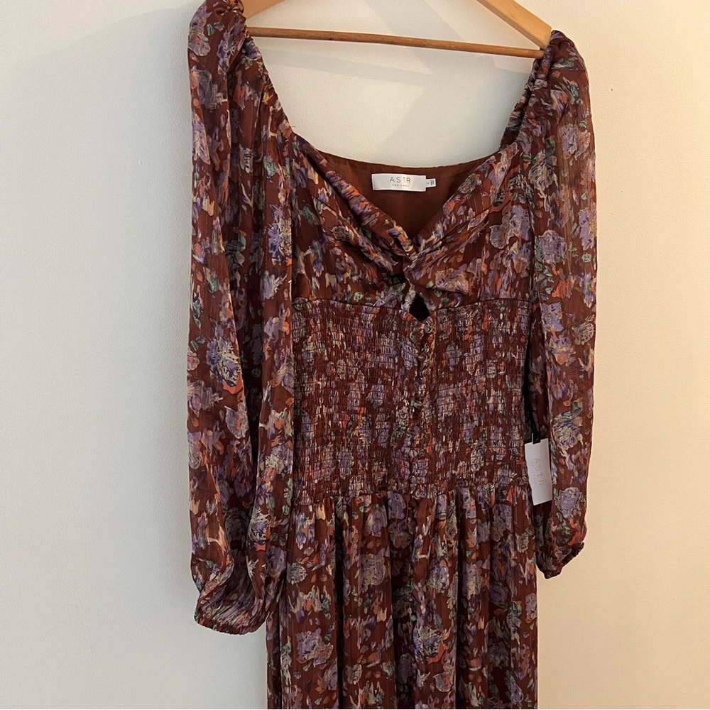 ASTR the Label Arlette Floral Long Sleeve Maxi Dress New with Tags Size Large - Picture 7 of 16